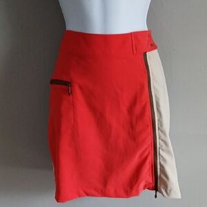 Nancy Lopez Golf Skort Orange  and Tan Women's Skirt
